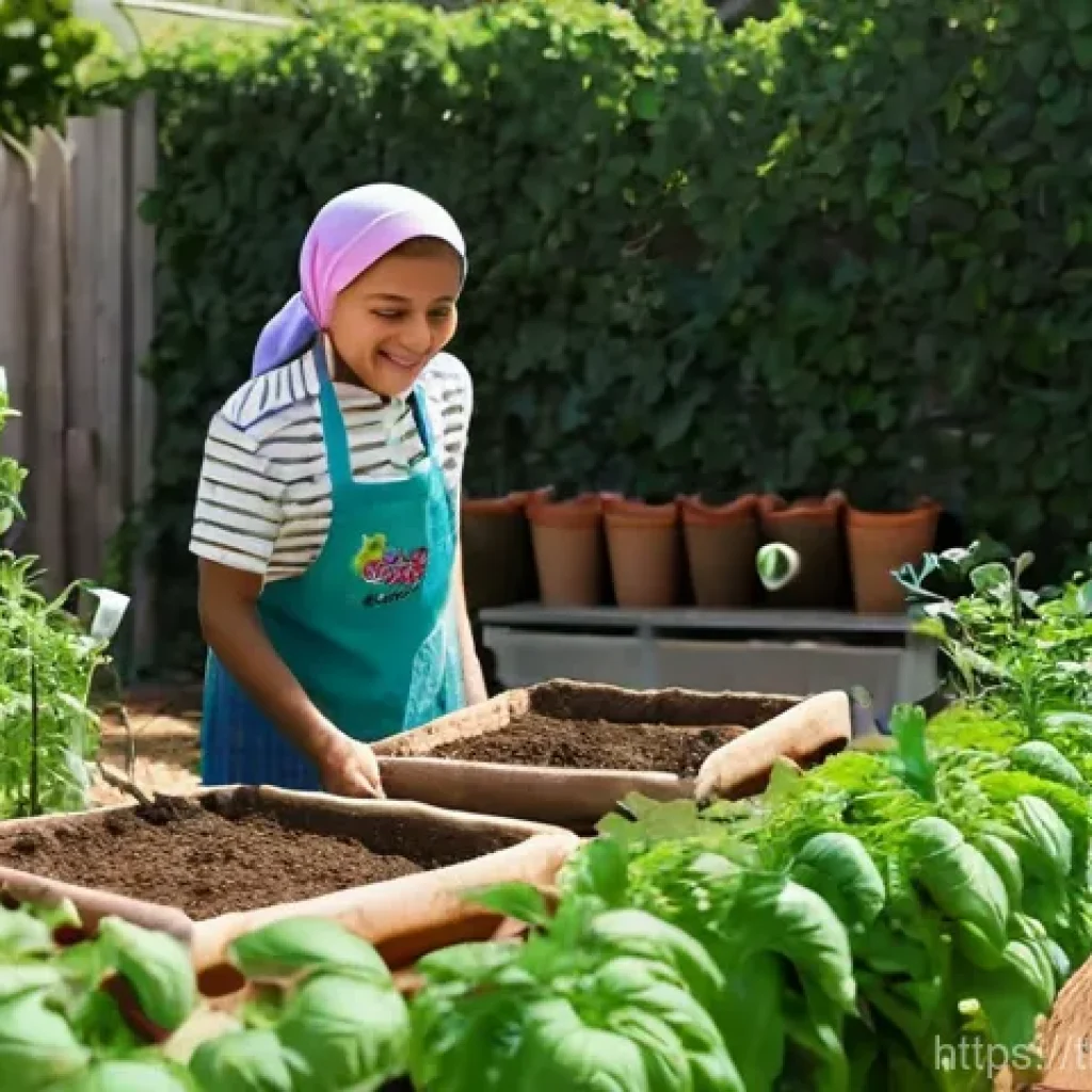 지역 생태계 보호를 위한 시민 주도의 프로젝트 - **Prompt:** A vibrant, sun-drenched community garden nestled within a bustling Turkish neighborhood....