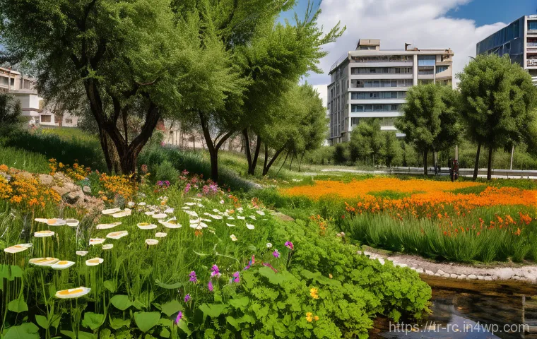지역 생태계의 다양한 구성요소 이해하기 - **Vibrant Urban Oasis: Community Harmony in a Turkish City Park**
    Generate a highly detailed, re...